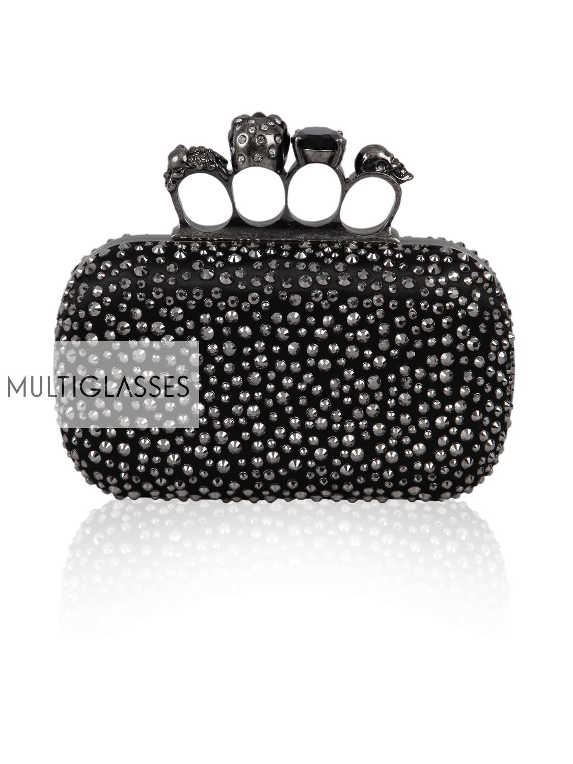 Купить Knuckle-duster studder satin clutch 